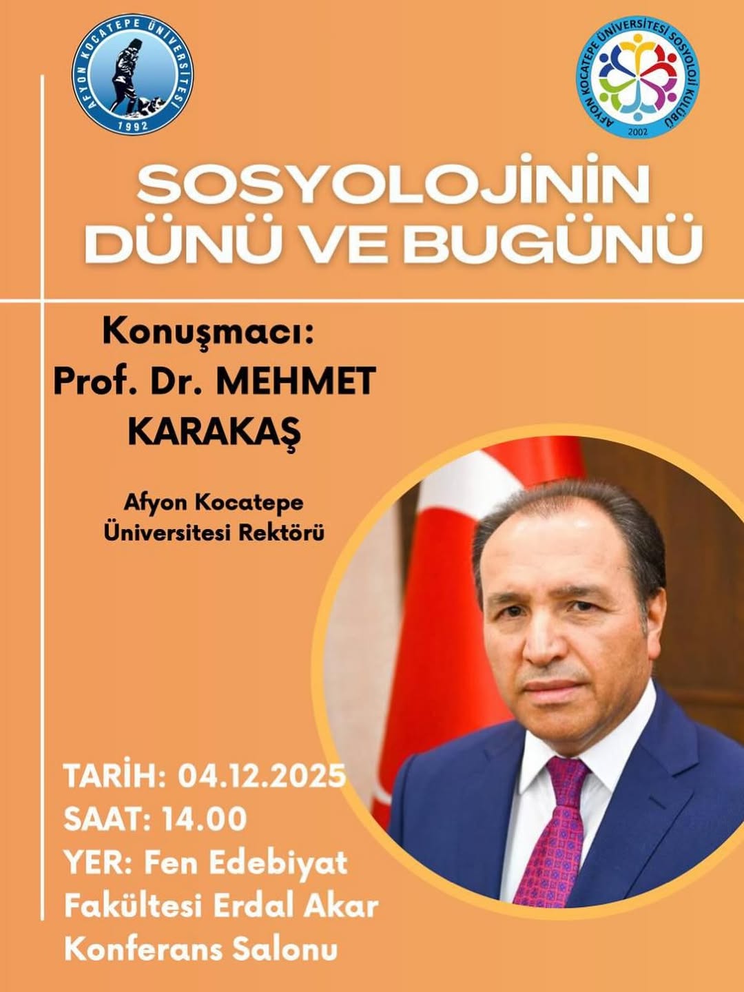 Afyon Kocatepe Üniversitesi'nde Bugün: Sosyolojinin Dünü ve Bugünü Konferansı
